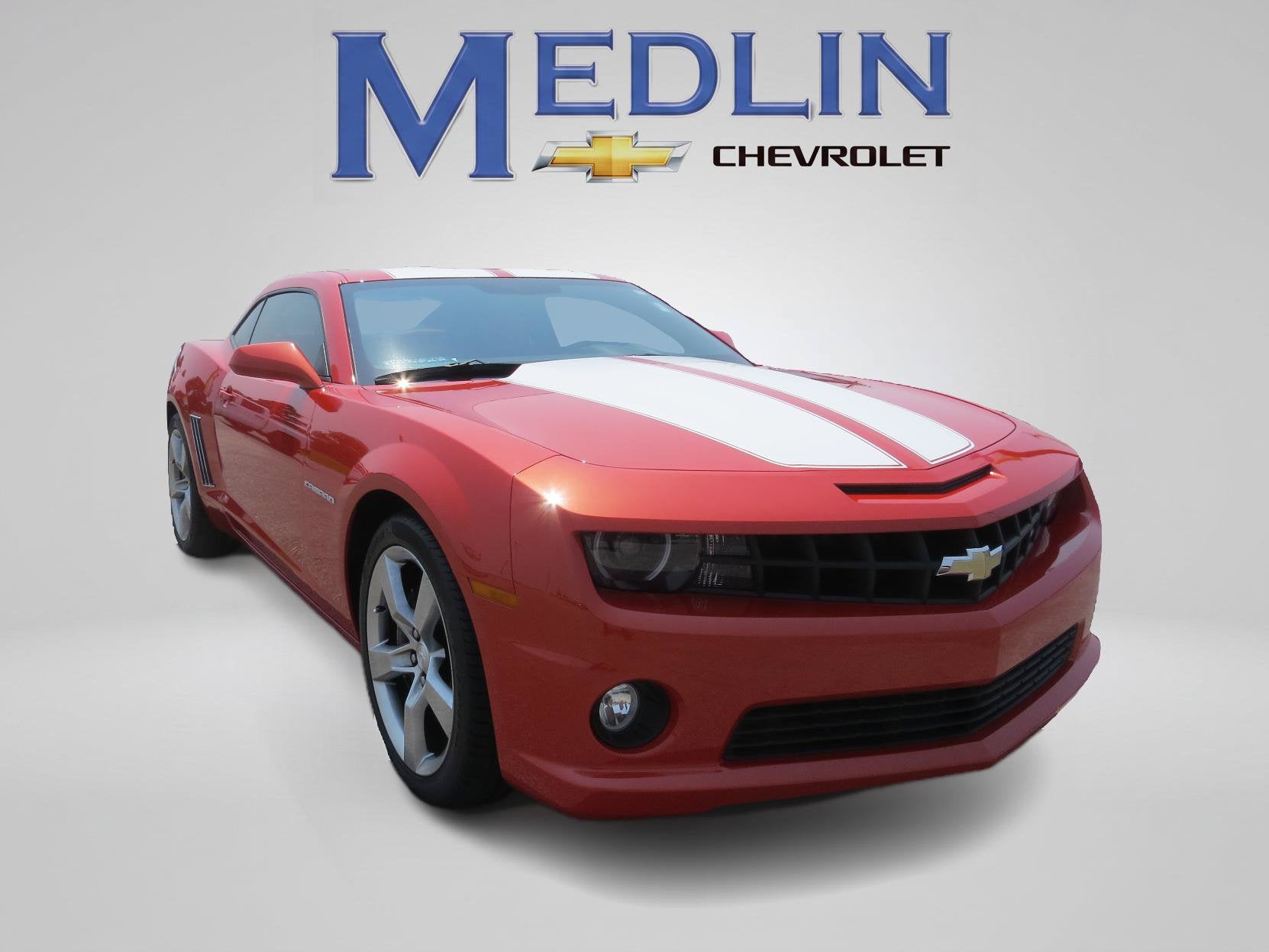 2011 Chevrolet Camaro 2SS in Inferno Orange Metallic — front three-quarter view