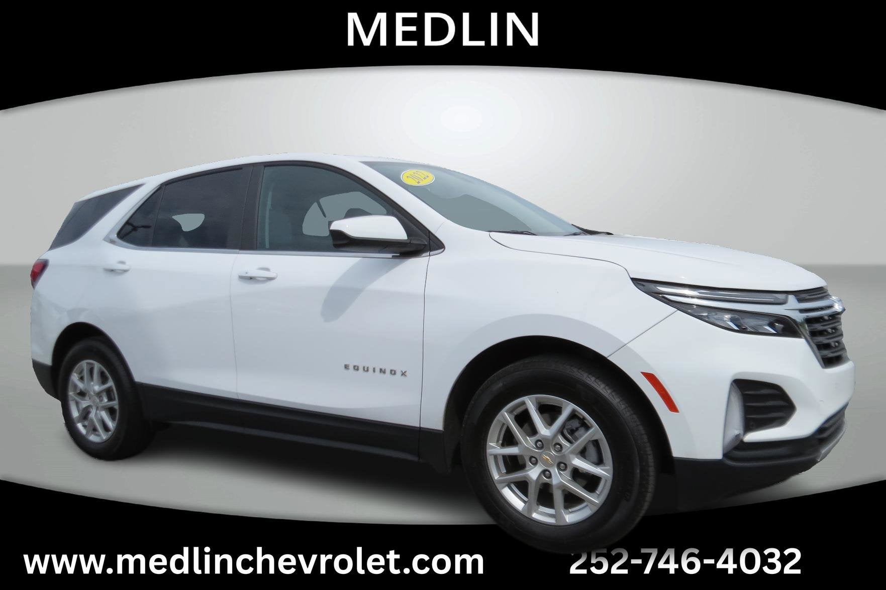 2022 Chevrolet Equinox LT in Summit White — front three-quarter view