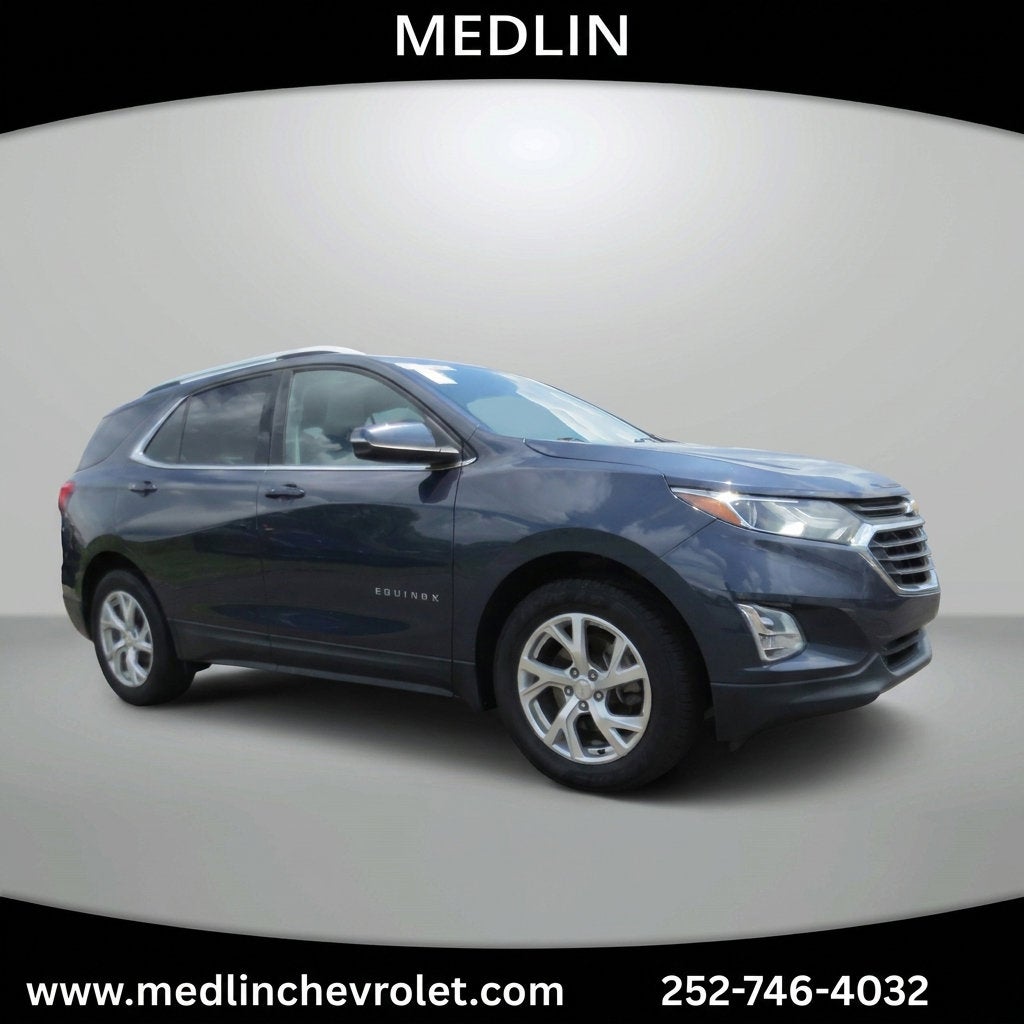 2019 Chevrolet Equinox LT in Storm Blue Metallic — front three-quarter view