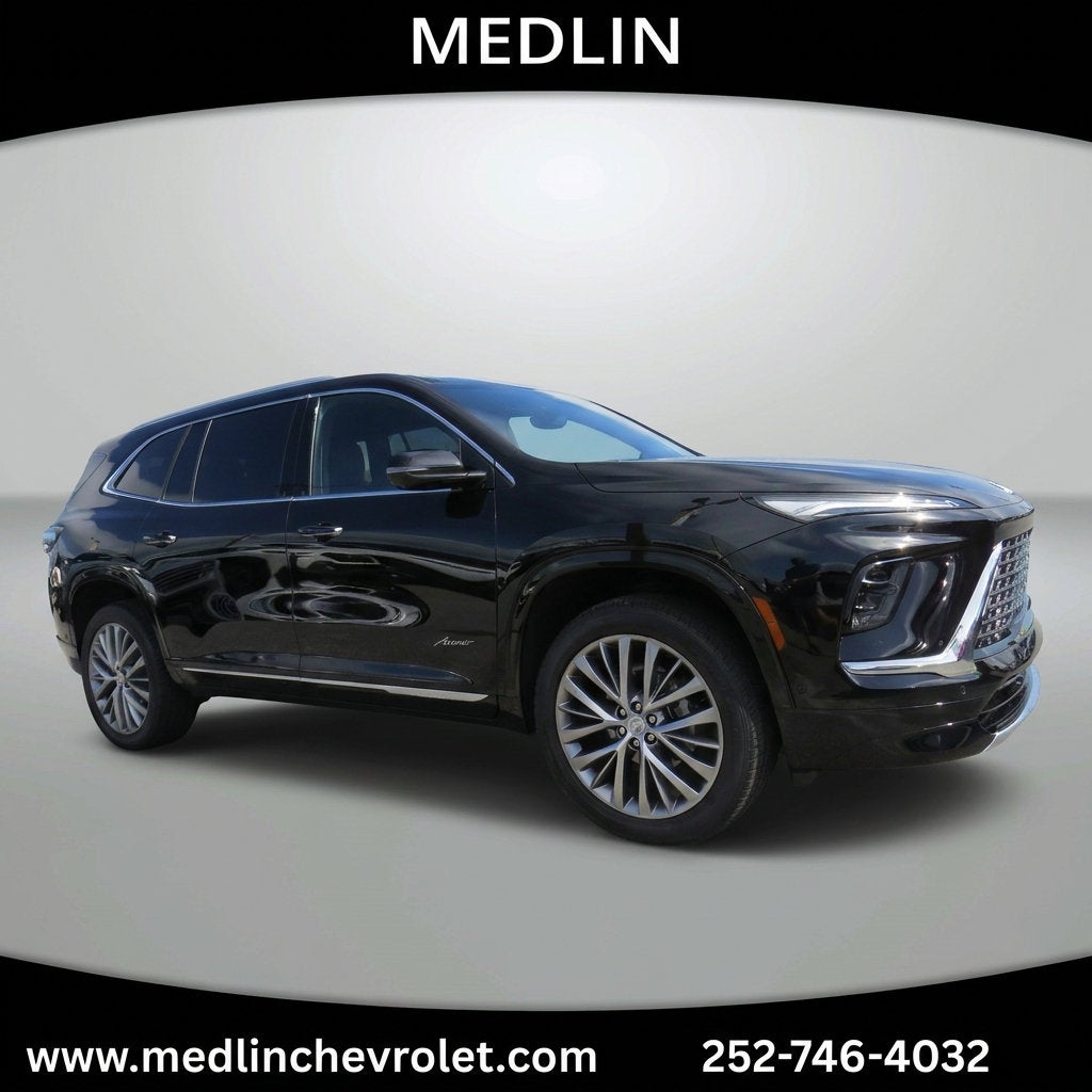 2026 Buick Enclave Avenir in Ebony Twilight Metallic — front three-quarter view