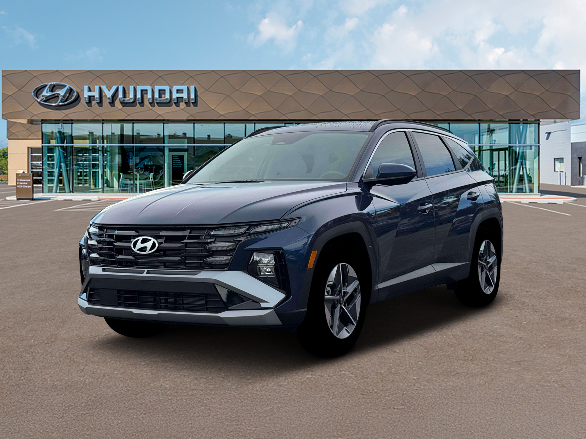 2026 Hyundai TUCSON SEL in Atlantis Blue — front three-quarter view