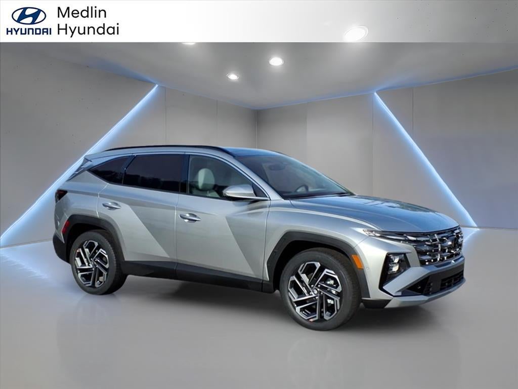 2026 Hyundai TUCSON Limited in Shimmering Silver — front three-quarter view