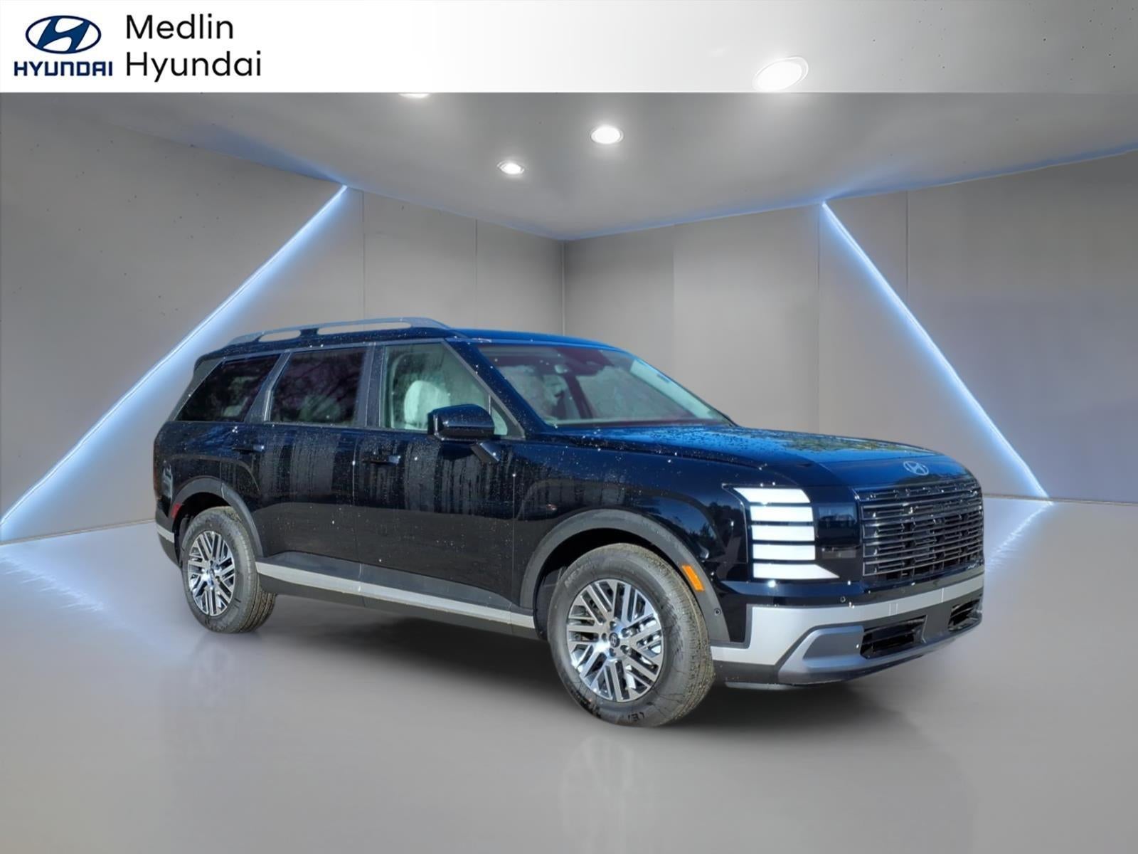 2026 Hyundai PALISADE SEL Premium 8P in Abyss Black Pearl — front three-quarter view