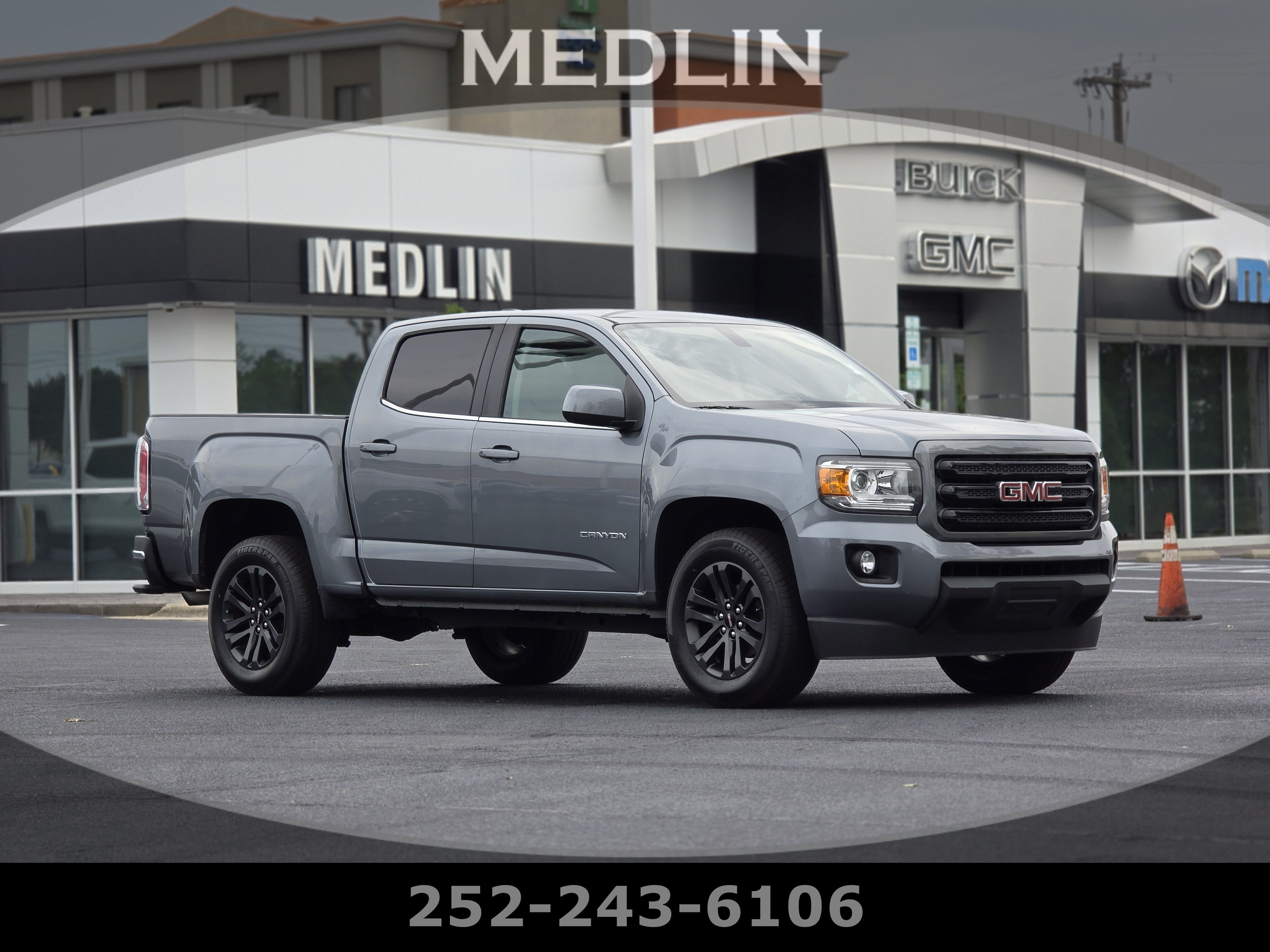 2020 GMC Canyon 2WD SLE in Satin Steel Metallic — front three-quarter view