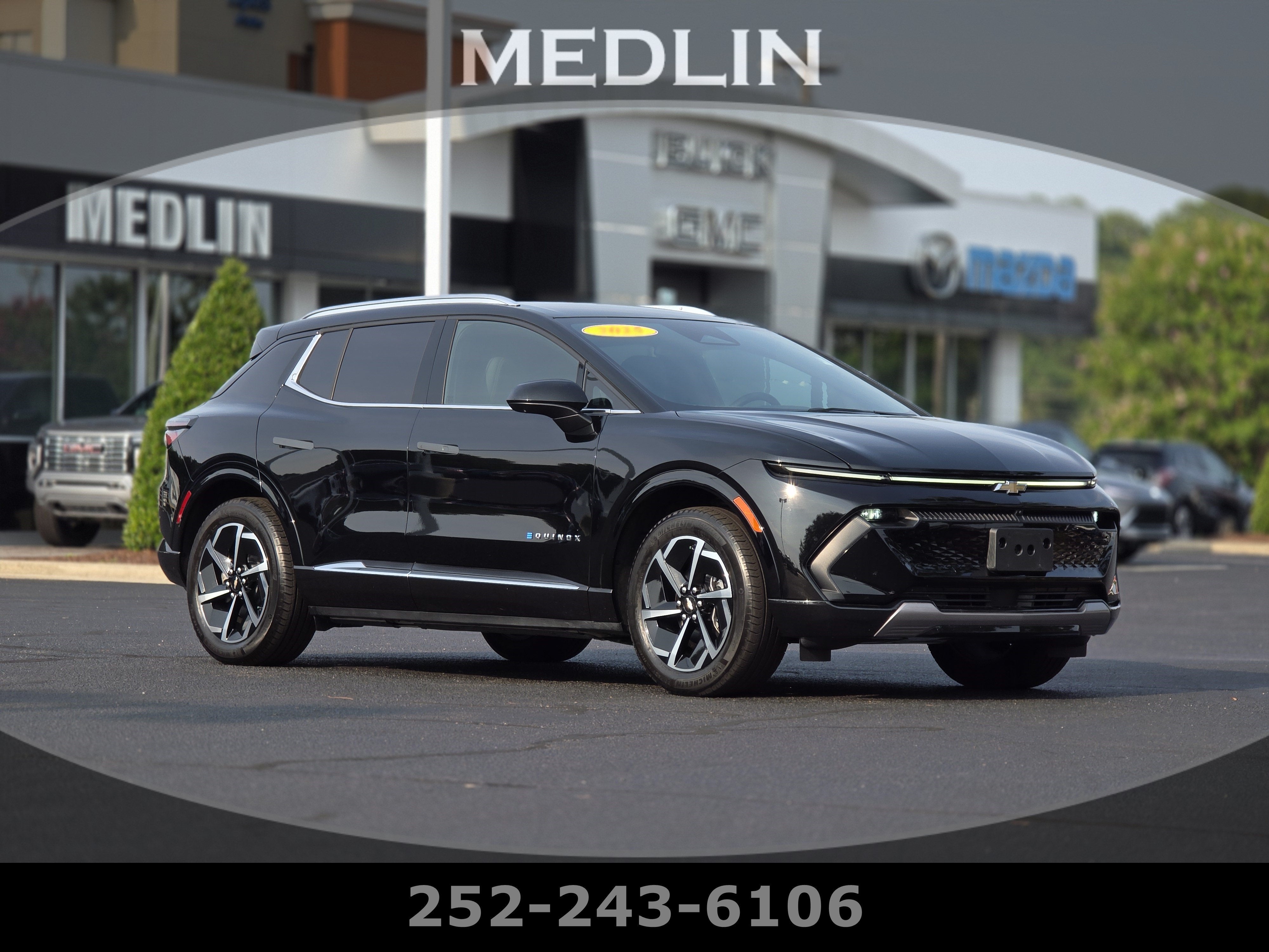 2025 Chevrolet Equinox EV LT in Black — front three-quarter view