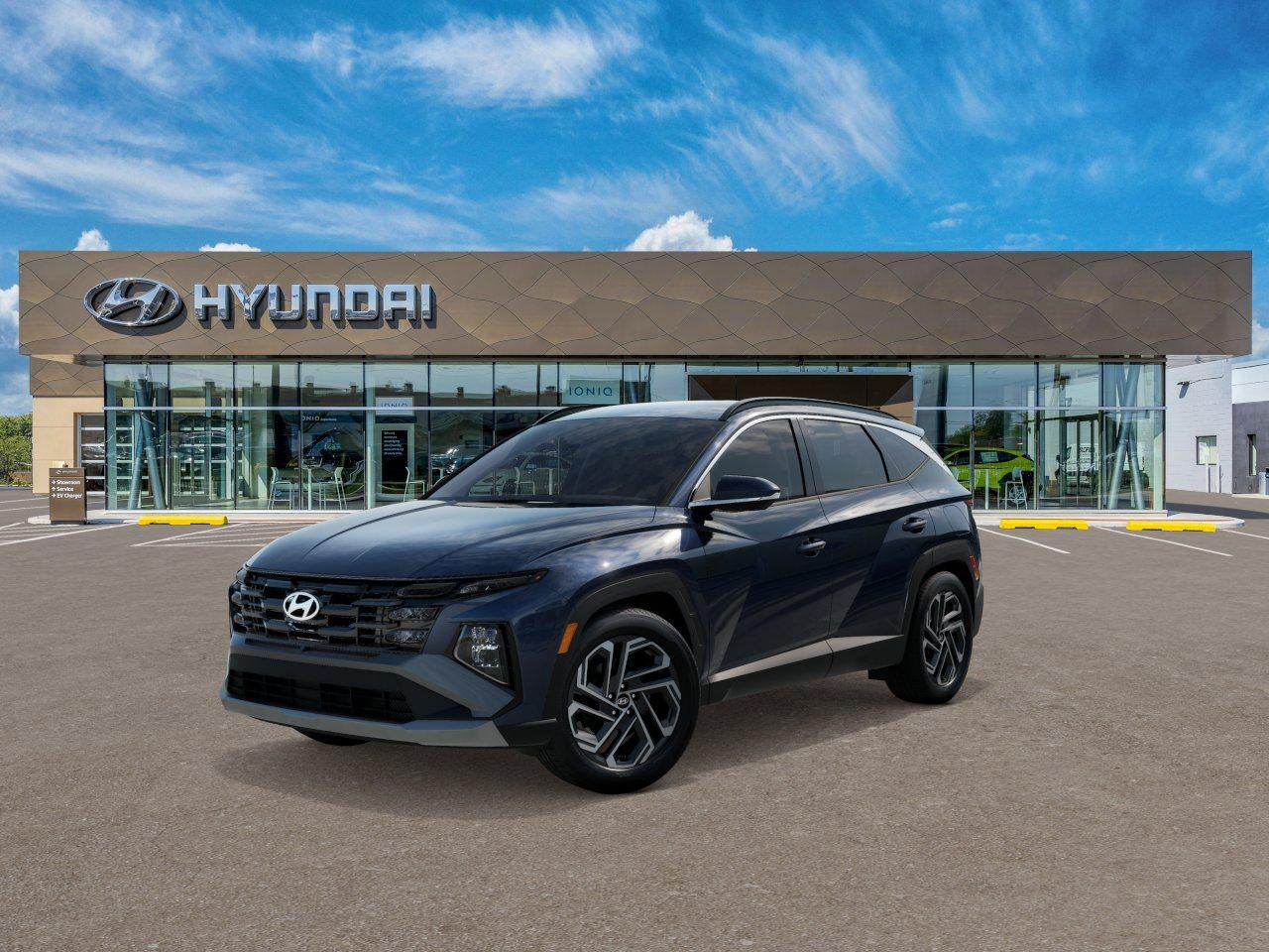 2026 Hyundai TUCSON SEL Plus in Atlantis Blue — front three-quarter view